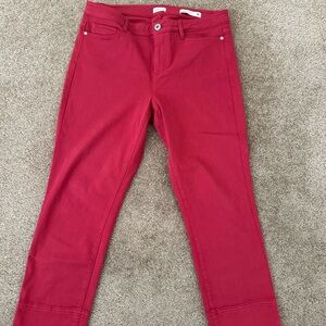J. Jill Pants Red Denim Capri Size 10